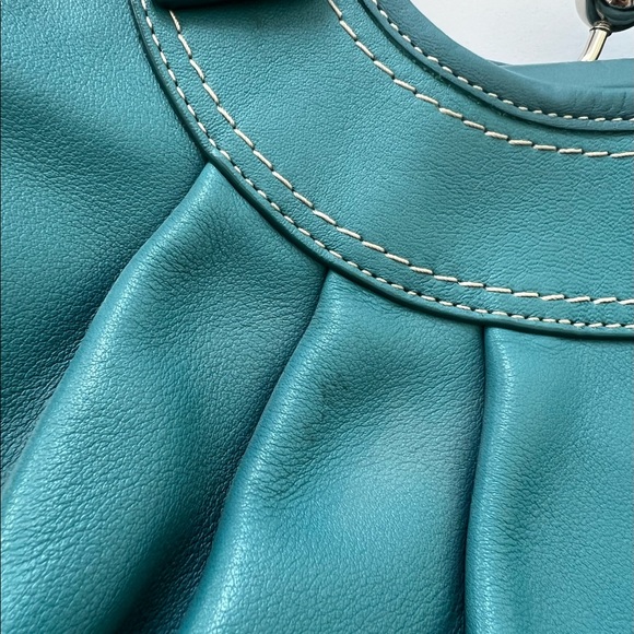 Coach Ergo Kiss Lock Teal Hobo - Picture 10 of 11